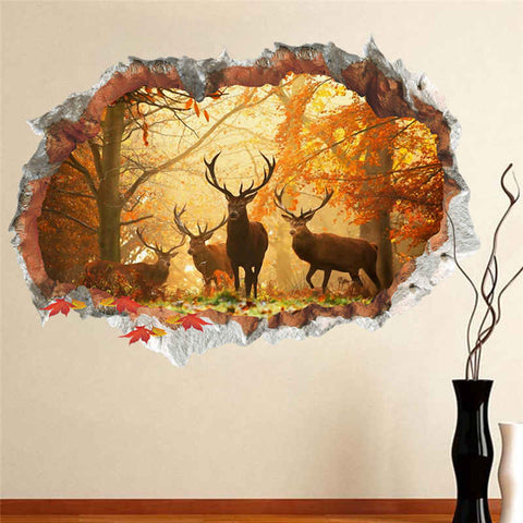 Forest Deer Stickers 3D