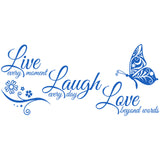 Live Laugh Love Butterfly Flower Wall Art Sticker