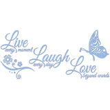 Live Laugh Love Butterfly Flower Wall Art Sticker