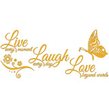 Live Laugh Love Butterfly Flower Wall Art Sticker
