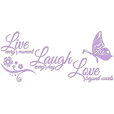 Live Laugh Love Butterfly Flower Wall Art Sticker