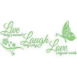 Live Laugh Love Butterfly Flower Wall Art Sticker