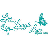 Live Laugh Love Butterfly Flower Wall Art Sticker