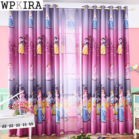 Pink Purple Cartoon Curtains