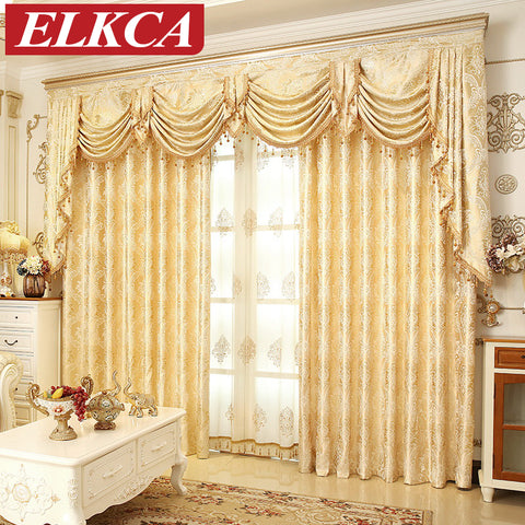 European Golden Royal Luxury Curtains