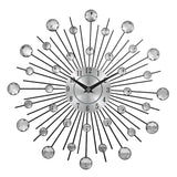 Vintage Metal Crystal Sunburst Wall Clock
