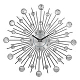 Vintage Metal Crystal Sunburst Wall Clock